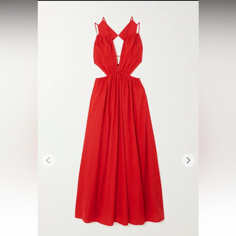 Cult Gaia Dua cutout linen-blend maxi dress
